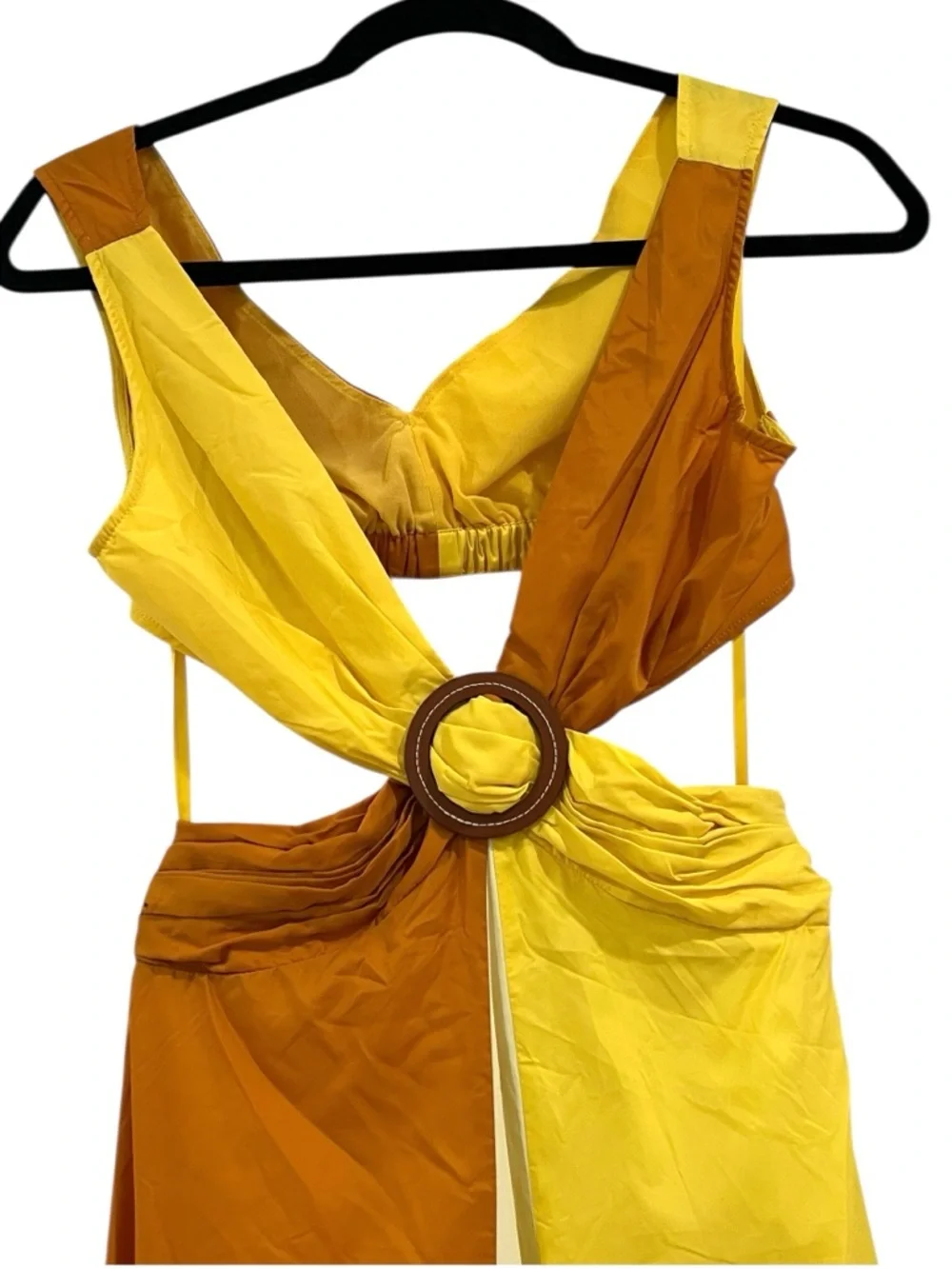 NWT NEW STAUD Passage Colorblock Maxi Dress Sun Bleached Wallflower Ring Cutout - Picture 4 of 9